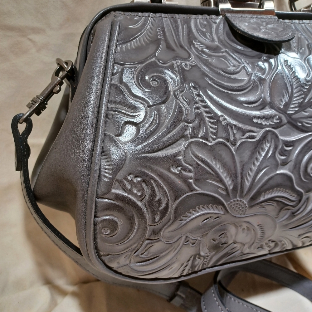 Patricia Nash All Leather Satchel Or Shoulder Bag - Picture 2 of 10